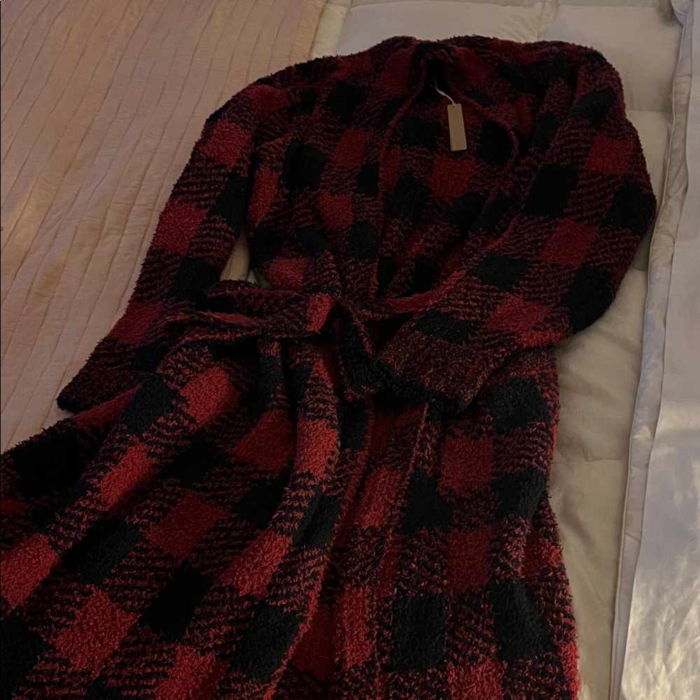 SKIMS Red and Black Robe